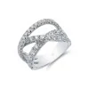 18ct White Gold Brilliant Cut 2.21ct Diamond Crossover Fancy Band