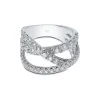 18ct White Gold Brilliant Cut 2.21ct Diamond Crossover Fancy Band