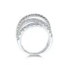 18ct White Gold Brilliant Cut 2.21ct Diamond Crossover Fancy Band