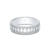 18ct White Gold Baguette And Brilliant Cut Diamond 0.59ct Fancy Band