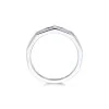 18ct White Gold Round Brilliant 0.13ct Diamond Geometric Fancy Band Ring 