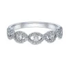 18ct White Gold 0.51ct Diamond Open Wave Fancy Band Ring