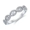 18ct White Gold 0.51ct Diamond Open Wave Fancy Band Ring