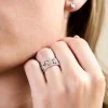 9ct White Gold Round Brilliant Cut 0.29ct Diamond Fancy Band