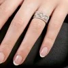 9ct White Gold Round Brilliant Cut 0.29ct Diamond Fancy Band