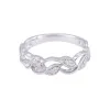 9ct White Gold Brilliant Cut 0.10ct Diamond Fancy Band