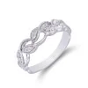 9ct White Gold Brilliant Cut 0.10ct Diamond Fancy Band