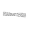 9ct White Gold Round Brilliant Cut 0.50ct Diamond Cross Over Fancy Band