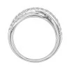9ct White Gold Round Brilliant Cut 0.50ct Diamond Cross Over Fancy Band