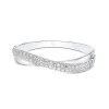 9ct White Gold Brilliant Cut 0.14ct Diamond Twist Fancy Band