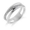 9ct White Gold Brilliant Cut 0.25ct Diamond Cross Over Fancy Band