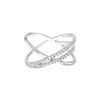 9ct White Gold Brilliant Cut Diamond 0.30ct Cross Over Fancy Band
