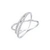 9ct White Gold Brilliant Cut Diamond 0.30ct Cross Over Fancy Band