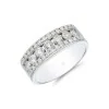 9ct White Gold Round Brilliant 1.00ct Diamond Three Row Cluster Ring
