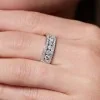 9ct White Gold Round Brilliant 1.00ct Diamond Three Row Cluster Ring