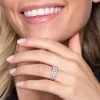 9ct White Gold Round Brilliant 1.00ct Diamond Three Row Cluster Ring