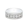 9ct White Gold Round Brilliant 1.00ct Diamond Three Row Cluster Ring