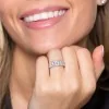 9ct White Gold Round Brilliant 1.00ct Diamond Three Row Cluster Ring