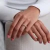 9ct Yellow Gold Round Brilliant 0.33ct Diamond Leaf Style Fancy Band
