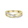 9ct Yellow Gold 0.10ct Diamond Crossover Fancy Band