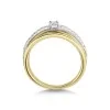 9ct 2 Colour 0.20ct Round Brilliant Diamond Crossover Band
