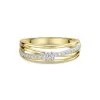 9ct 2 Colour 0.20ct Round Brilliant Diamond Crossover Band
