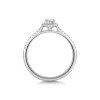 Platinum Round Brilliant 0.25ct Diamond Halo Solitaire with Diamond Shoulders