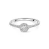 Platinum Round Brilliant 0.25ct Diamond Halo Solitaire with Diamond Shoulders