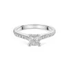 Platinum Princess Cut 0.75ct Diamond Ring with Diamond Set Shoulders
