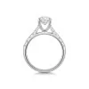 Platinum Round Brilliant 1.00ct Diamond Solitaire Ring with Claw Set Diamond Shoulders