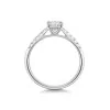 Platinum Oval Cut 1.00ct Solitaire Ring With 0.20ct Claw Set Diamond Shoulders