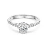 Platinum Oval Cut 1.00ct Solitaire Ring With 0.20ct Claw Set Diamond Shoulders