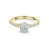 18ct Yellow Gold Oval Cut 1.00ct Diamond Ring with Diamond Set Shoulders