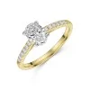 18ct Yellow Gold Oval Cut 1.00ct Diamond Ring with Diamond Set Shoulders
