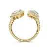 9ct Yellow Gold Brilliant And Baguette Cut Diamond 0.83ct Open Cluster Ring