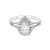 Platinum 0.65ct Pear Cut Double Halo Diamond Shoulders Solitaire 1.03ct total Weight