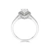 Platinum 0.65ct Pear Cut Double Halo Diamond Shoulders Solitaire 1.03ct total Weight