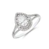 Platinum 0.65ct Pear Cut Double Halo Diamond Shoulders Solitaire 1.03ct total Weight