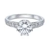 Pre-Owned Platinum 1.30ct Round Brilliant Diamond Shoulders Solitaire Ring - Size J 1/2
