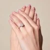 Pre-Owned Platinum Certificated Emerald Cut and Round Brilliant Diamond Cluster Ring 1.43ct - Size K 1/2