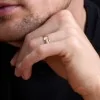 9ct Yellow Gold 6mm Satin Centre Gents Wedding Ring