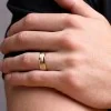 9ct Yellow Gold 6mm Satin Centre Gents Wedding Ring