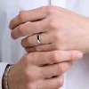 Gents 9ct White Gold 5mm Bevelled Edge Flat Court Wedding Ring