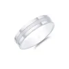 9ct white gold 5mm lined gents wedding band