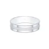 9ct white gold 5mm lined gents wedding band
