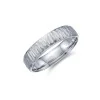 9ct White Gold 5mm Bark Effect Wedding Band