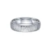 9ct White Gold 5mm Bark Effect Wedding Band