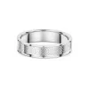 9ct White Gold 5mm Grain Centre Mens Wedding Ring