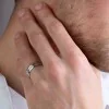 9ct White Gold 6mm Gents Diamond Cut Wedding Ring