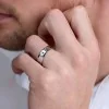 9ct White Gold 6mm Gents Angled Wedding Ring